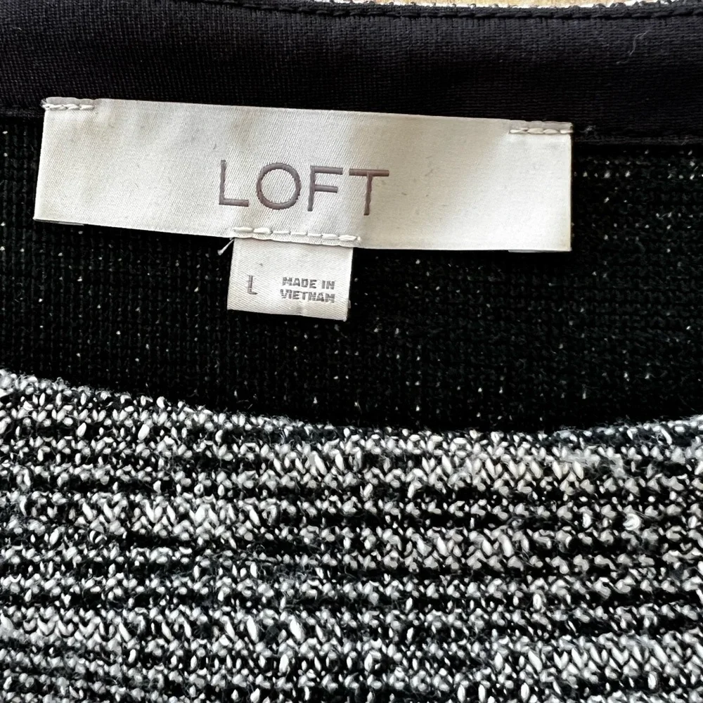 Loft Mixed Melange Flounce Dress size large - Picture 7 of 7